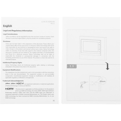 Видеодомофон Dahua DHI-VTH1550CH-S2 белый
