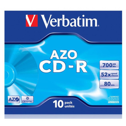 Диск CD-R Verbatim 700Mb 52x Jewel case (10шт) (43327)