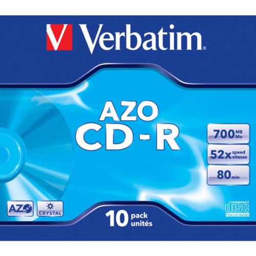 Диск CD-R Verbatim 700Mb 52x Jewel case (10шт) (43327)