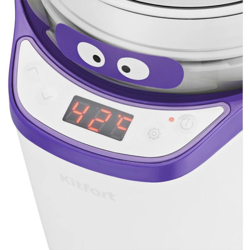 Йогуртница Kitfort КТ-2077-1 25Вт упр.:электрон. фиолетовый/белый