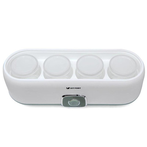 Йогуртница Kitfort KT-2006 20Вт 4б. 180мл белый/зеленый