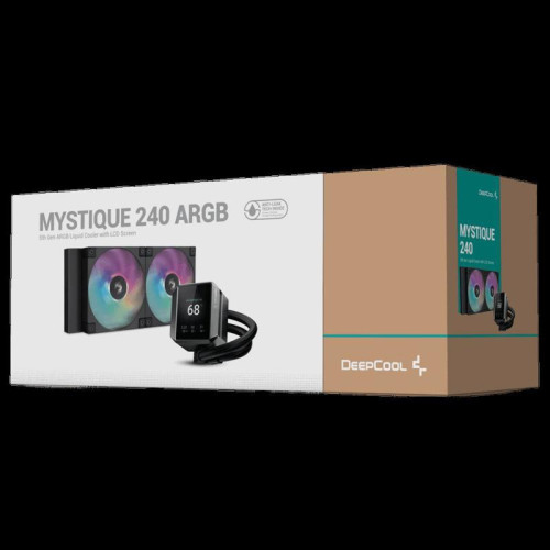 Система водяного охлаждения Deepcool Mystique 240 ARGB Soc-AM5/AM4/1200/1700/1851 черный 4-pin 36.49dB Al LCD 1543gr Ret (R-LX550-BKADSNC-G-1) [R-LX550-BKADSNC-G-1]