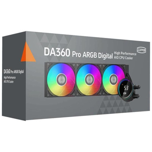 Система водяного охлаждения PcCooler DA360 Pro Digital BK ARGB Soc-AM5/AM4/1200/1700/1851 черный 4-pin Al LCD 300W Ret (DA360PRO-BKAWXL-GL) [DA360PRO-BKAWXL-GL]