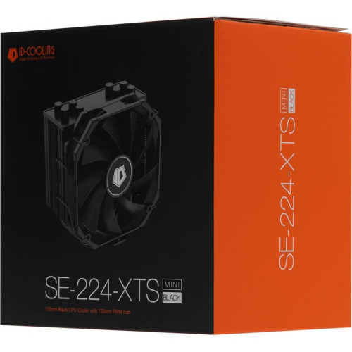 Кулер ID-Cooling SE-224-XTS MINI BLACK Soc-AM5/AM4/1200/1700/1851 черный 4-pin 16-32dB Al+Cu 180W 690gr Ret [SE-224-XTS MINI BLACK]