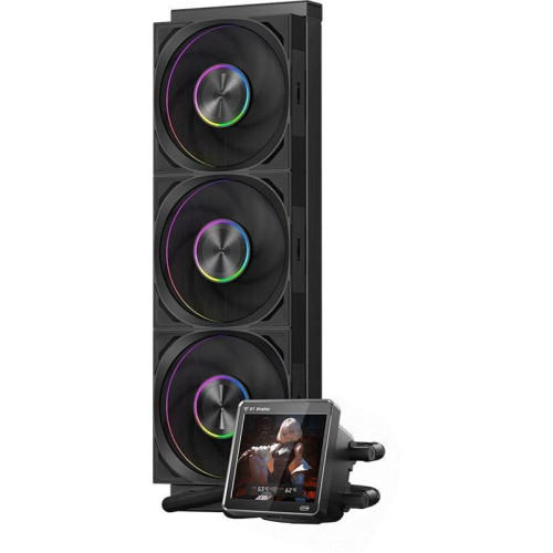 Система водяного охлаждения PcCooler DT360 Dsiplay ARGB Soc-AM5/AM4/1200/1700/1851 черный 4-pin 15-33.1dB Al LCD 320W Ret (DT360-BKAWXY-GL)