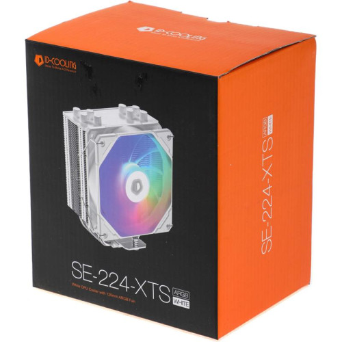 Кулер ID-Cooling SE-224-XTS ARGB Soc-AM5/AM4/1200/1700/1851 белый 4-pin + 3-pin 29dB Al+Cu 650gr Ret (SE-224-XTS ARGB WHITE) [SE-224-XTS ARGB WHITE]