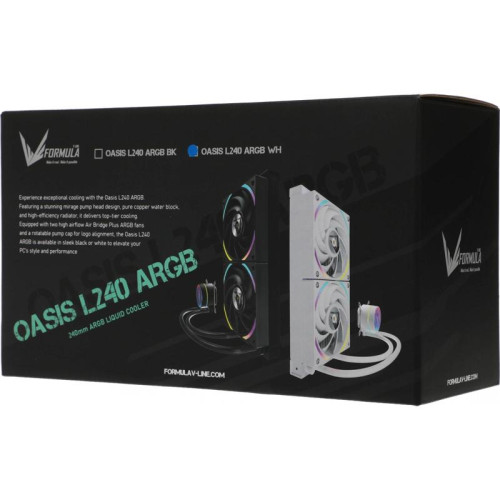 Система водяного охлаждения Formula Oasis L240 ARGB Soc-AM5/AM4/1200/2066/1700/1851 белый 4-pin 1-27.2dB Al+Cu 310W Ret (OASIS L240 ARGB WH)
