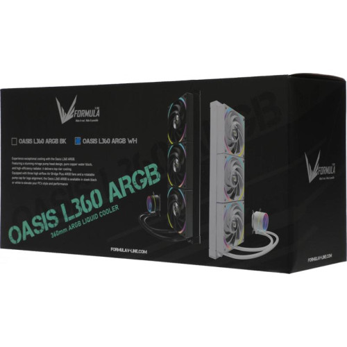 Система водяного охлаждения Formula Oasis L360 ARGB Soc-AM5/AM4/1200/2066/1700/1851 белый 4-pin 1-27dB Al+Cu 360W Ret (OASIS L360 ARGB WH)