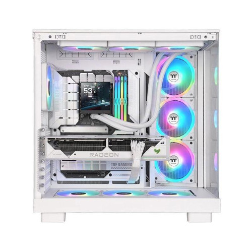 Система водяного охлаждения Thermaltake MAGFloe 420 Ultra Snow ARGB Soc-AM5/AM4/1200/1700/1851 белый 4-pin 34.5dB Al+Cu LCD Ret (CL-W452-PL14SW-A)