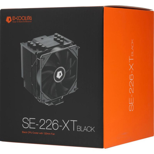 Кулер ID-Cooling SE-226-XT Soc-AM5/AM4/1151/1200/2066/1700 черный 4-pin 15-35dB Al+Cu 250W 1300gr Ret (SE-226-XT BLACK) [SE-226-XT BLACK]