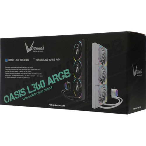 Система водяного охлаждения Formula Oasis L360 ARGB Soc-AM5/AM4/1200/2066/1700/1851 черный 4-pin 1-27dB Al+Cu 360W Ret (OASIS L360 ARGB BK)
