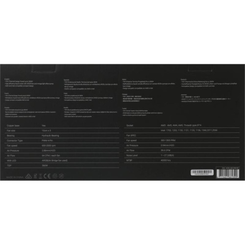 Система водяного охлаждения Formula Oasis L360 ARGB Soc-AM5/AM4/1200/2066/1700/1851 черный 4-pin 1-27dB Al+Cu 360W Ret (OASIS L360 ARGB BK)
