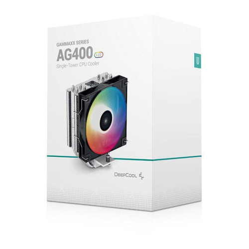 Кулер Deepcool AG400 LED RGB Soc-AM5/AM4/1200/1700/1851 черный 4-pin 18-32dB Al+Cu 220W 614gr Ret (R-AG400-BKLNMC-G-1) [R-AG400-BKLNMC-G-1]