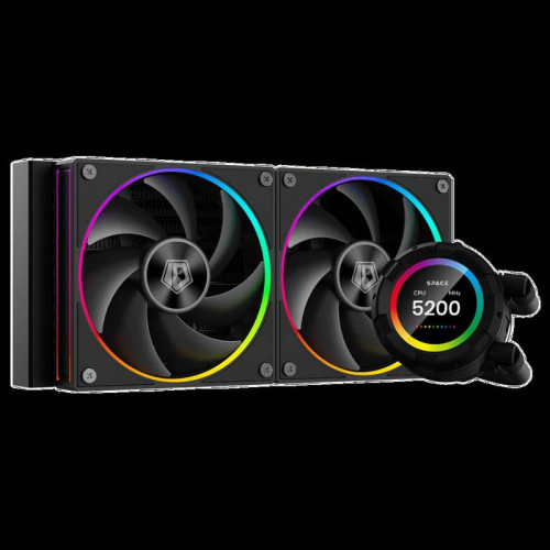 Система водяного охлаждения ID-Cooling SL240 ARGB Soc-AM5/AM4/1200/1700/1851 черный 4-pin 14-30dB Al+Cu LCD 300W Ret [SL240]