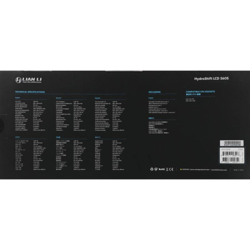 Система водяного охлаждения Lian-Li HydroShift LCD 360S Soc-AM5/AM4/1700/1851 черный 4-pin 29.8dB Al+Cu LCD 330W Ret (G89.GHSLCD36SB.R0) [G89.GHSLCD36SB.R0]