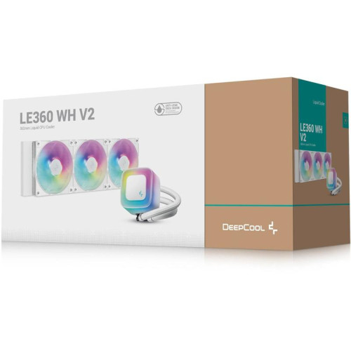 Система водяного охлаждения Deepcool LE360 WH V2 ARGB Soc-AM5/AM4/1200/1700/1851 белый 4-pin 19-31.6dB Al 250W 1632gr Ret (R-LE360-WHAMMN-G-2)