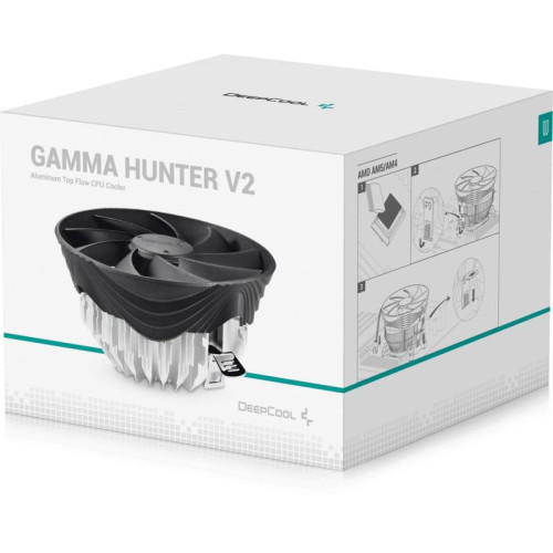 Кулер Deepcool Gamma Hunter V2 Soc-AM5/AM4/1200/1700/1851 3-pin 21dB Al 95W 252gr Ret (G-U-HUNTER-ARNNNN-G-1) [G-U-HUNTER-ARNNNN-G-1]