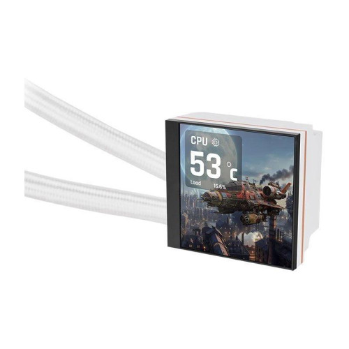 Система водяного охлаждения Thermaltake MAGFloe 420 Ultra Snow ARGB Soc-AM5/AM4/1200/1700/1851 белый 4-pin 34.5dB Al+Cu LCD Ret (CL-W452-PL14SW-A)