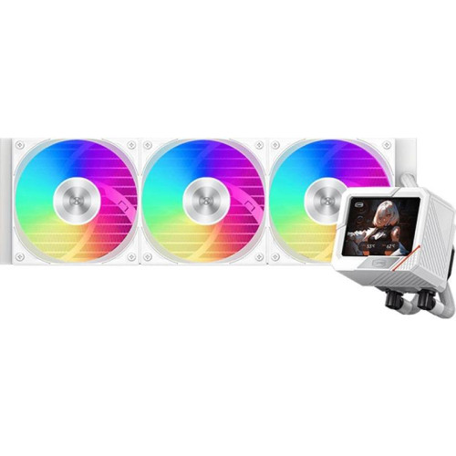 Система водяного охлаждения PcCooler GT360 Dsiplay ARGB Soc-AM5/AM4/1200/1700/1851 белый 4-pin 15-41.5dB Al LCD 310W Ret (GT360-WHAWXY-GL)