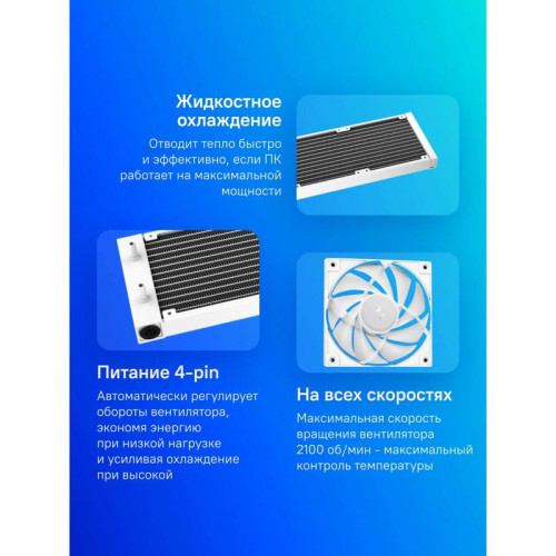 Система водяного охлаждения Deepcool LE360 WH V2 ARGB Soc-AM5/AM4/1200/1700/1851 белый 4-pin 19-31.6dB Al 250W 1632gr Ret (R-LE360-WHAMMN-G-2)