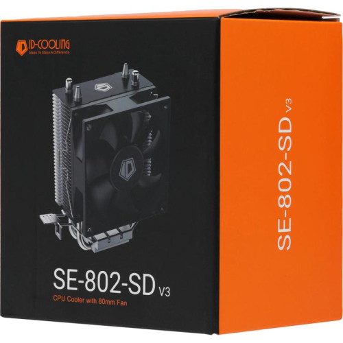 Кулер ID-Cooling SE-802-SD V3 Soc-AM5/AM4/1200/1700/1851 черный 3-pin 23dB Al+Cu 95W 290gr Ret [SE-802-SD V3]