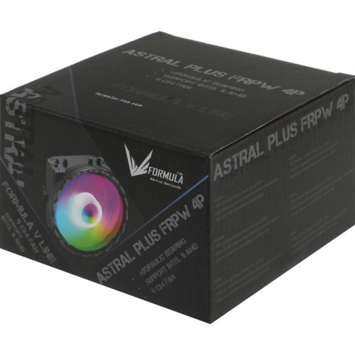 Кулер Formula Astral Plus FRPW 4P RGB Soc-AM5/AM4/1200/1700/1851 черный 4-pin 17-34dB Al+Cu 150W Ret [ASTRAL PLUS FRPW 4P]