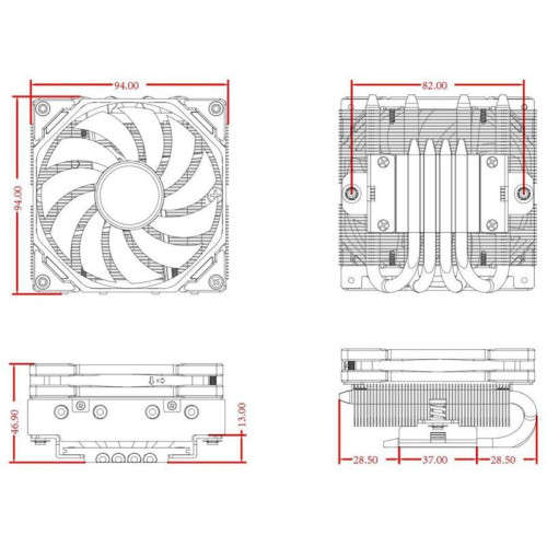Кулер ID-Cooling IS-40-XT Soc-AM5/AM4/1200/1700/1851 черный 4-pin 14-35.2dB Al+Cu 100W 290gr Ret (IS-40-XT BLACK) [IS-40-XT BLACK]