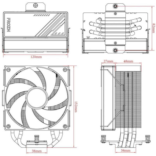 Кулер ID-Cooling Frozn A410 ARGB Soc-AM5/AM4/1200/1700/1851 черный 4-pin 29.9dB Al+Cu 230W 730gr Ret (FROZN A410 ARGB) [FROZN A410 ARGB]