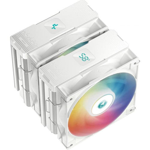 Кулер Deepcool AG620 Digital ARGB Soc-AM5/AM4/1200/1700/1851 белый 4-pin 29.4dB Al+Cu LCD 260W 1370gr Ret (R-AG620-WHADMN-G-2) [R-AG620-WHADMN-G-2]