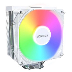 Кулер Montech NX400 ARGB Soc-AM5/AM4/1200/1700/1851 белый 4-pin 34.17dB Al+Cu 220W Ret (NX400ARGBWH)