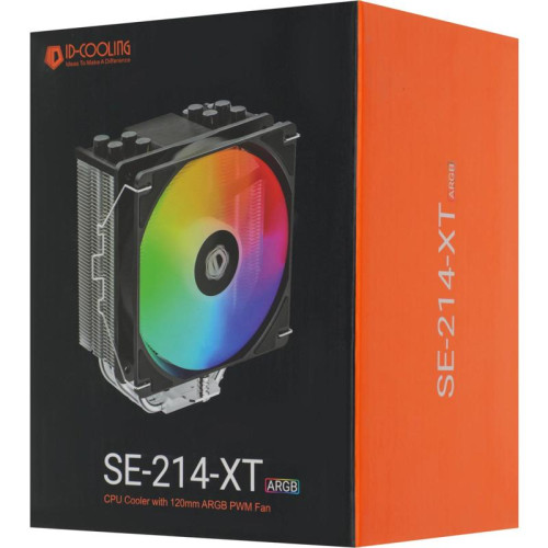Кулер ID-Cooling SE-214-XT ARGB Soc-AM5/AM4/1200/1700/1851 черный 4-pin 16-29dB Al+Cu 180W 810gr Ret (SE-214-XT ARGB) [SE-214-XT ARGB]