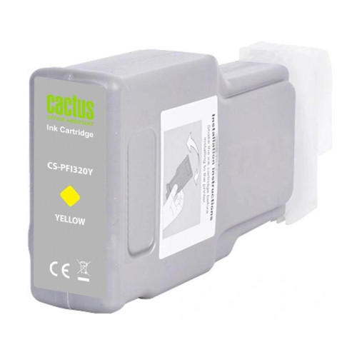 Картридж струйный Cactus CS-PFI320Y PFI-320 Y желт.пигм. (300мл) для Canon imagePROGRAF TM-200/TM-200 MFP L24ei/TM-205/TM-300 с чипом