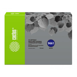 Картридж струйный Cactus CS-EPT9661 T9661 черный пигментный (40000стр.) (795мл) для Epson WorkForce Pro WF-M5299DW/M5799DWF с чипом