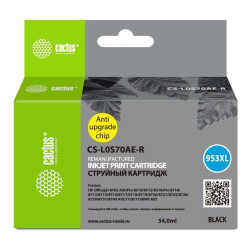 Картридж струйный Cactus CS-L0S70AE-R 953XL черный (54мл) для HP OJ Pro 7740/8210/8218/8710/8715
