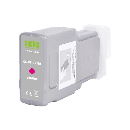 Картридж струйный Cactus CS-PFI321M PFI-321 M пурп.пигм. (300мл) для Canon imagePROGRAF TM-250/255/350/355 с чипом