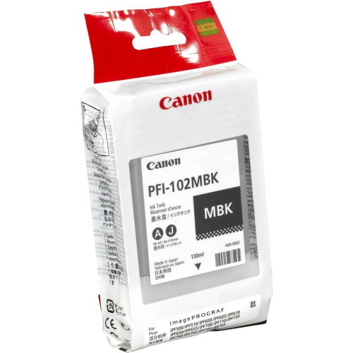 Струйный картридж Canon PFI-102 MBK матовый черный, 130 мл, для Canon imagePROGRAF iPF500/iPF510/iPF600/IPF605/IPF610/IPF650/IPF655/iPF700/IPF710/iPF720/IPF750/IPF755/iPF760/iPF765/LP17