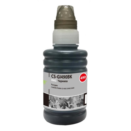 Чернила Cactus GI-490 черный пигментный, 100 мл, для Canon Pixma G1400/G2400/G3400 (CS-GI490BK)