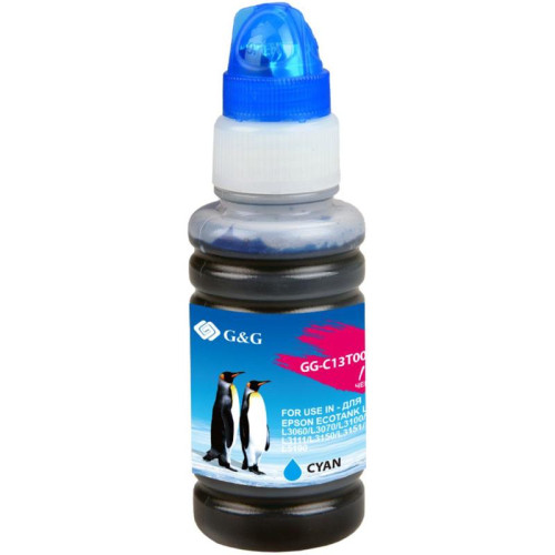 Чернила G&G GG-C13T00S24A 103C голубой, 70 мл, для L1110/L3151/L3100/L3101/L3110/L3150