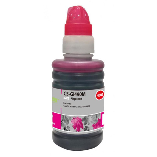 Чернила Cactus GI-490 пурпурный, 100 мл, для Canon Pixma G1400/G2400/G3400 (CS-GI490M)