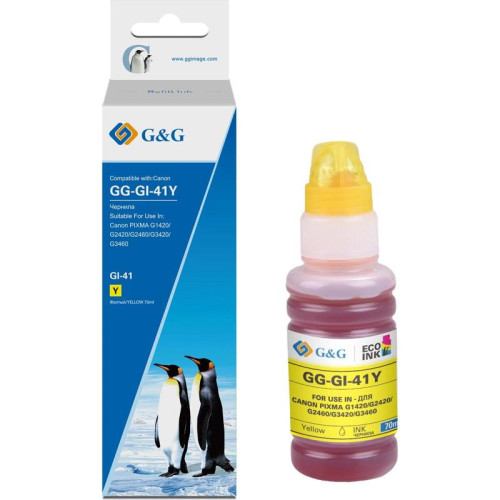 Чернила G&G GG-GI-41Y желтый 140мл для Canon PIXMA G1420/G2420/G2460/G3420/G3460