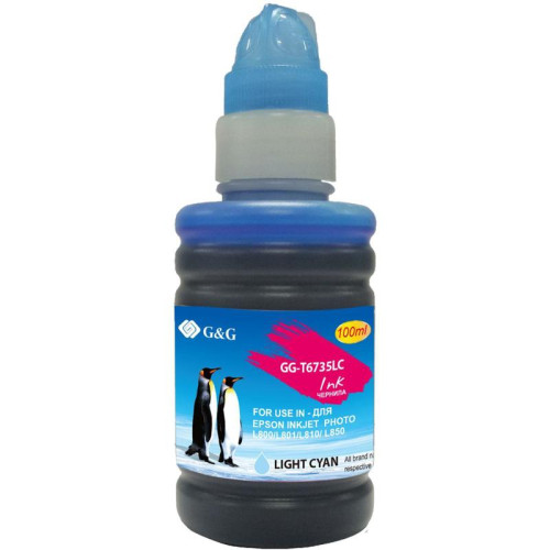 Чернила G&G GG-T6735LC светло-голубой, 100 мл, для Epson L800/L805/L810/L850