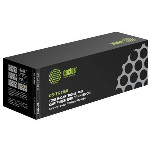 Картридж лазерный Cactus CS-TK1160 TK-1160 черный (7200стр.) для Kyocera Ecosys P2040dn/P2040dw