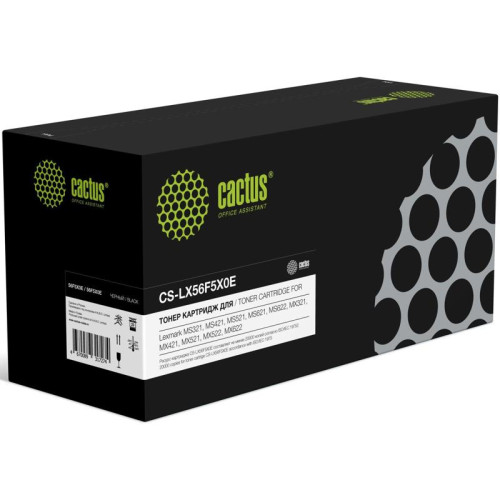 Тонер-картридж Cactus CS-LX56F5X0E черный, 20000 стр., для Lexmark MS321/421/521/621