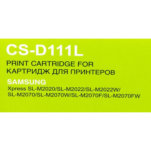 Картридж лазерный Cactus CS-D111L MLT-D111L черный (1800стр.) для Samsung Xpress M2022/M2020/M2021/M2020W/M2070/M2070FW/M2071 /M2071FH/M2021W/M2022W/M2070F/M2070W/M2071F