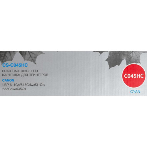 Тонер-картридж Cactus CS-C045HC голубой, 2200 стр., для Canon LBP 611Cn/613Cdw/631Cn/633Cdw/635Cx