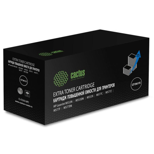 Тонер-картридж Cactus CS-CF361X-MPS голубой, 18000 стр., для HP Color LaserJet M552dn/M553dn/M553N/M553x