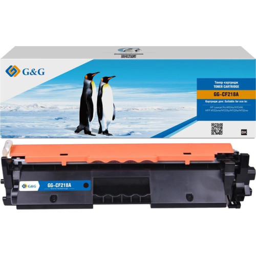 Тонер-картридж G&G GG-CF218A CF218A черный, 1400 стр., для HP LaserJet Pro M104a/M104W/MFP M132snw/M132fp/M132fw/M132nw