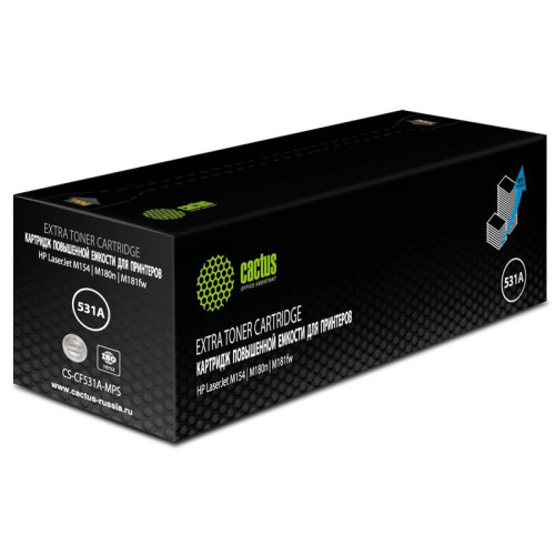 Тонер-картридж Cactus CS-CF531A-MPS голубой, 2700 стр., для HP Color LaserJet Pro M154a/M154nw/MFP M180n/M180nw/M181fw