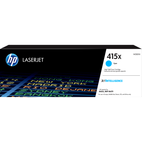 Тонер-картридж HP 415X голубой, 6000 стр., для HP LaserJet M455dn M455/M480f M480/M454dn M454/M454dw/M479fdn M479/M479fdw/M479fnw/M479dw