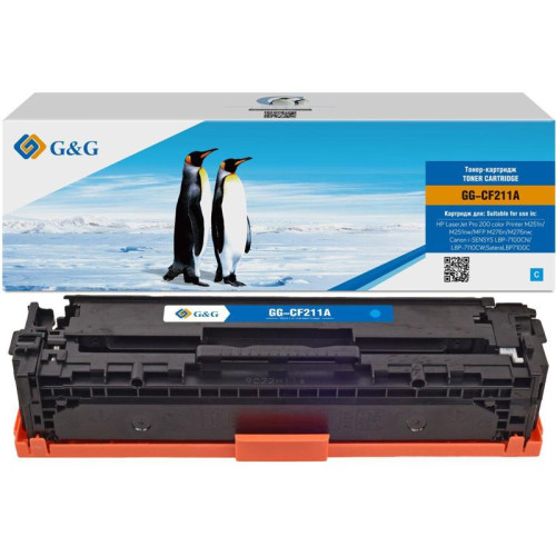 Тонер-картридж G&G GG-CF211A голубой, 1800 стр., для HP HP LaserJet Pro 200 color Printer M251n/nw/MFP M276n/nw/Canon LBP-7100Cn/7110Cw